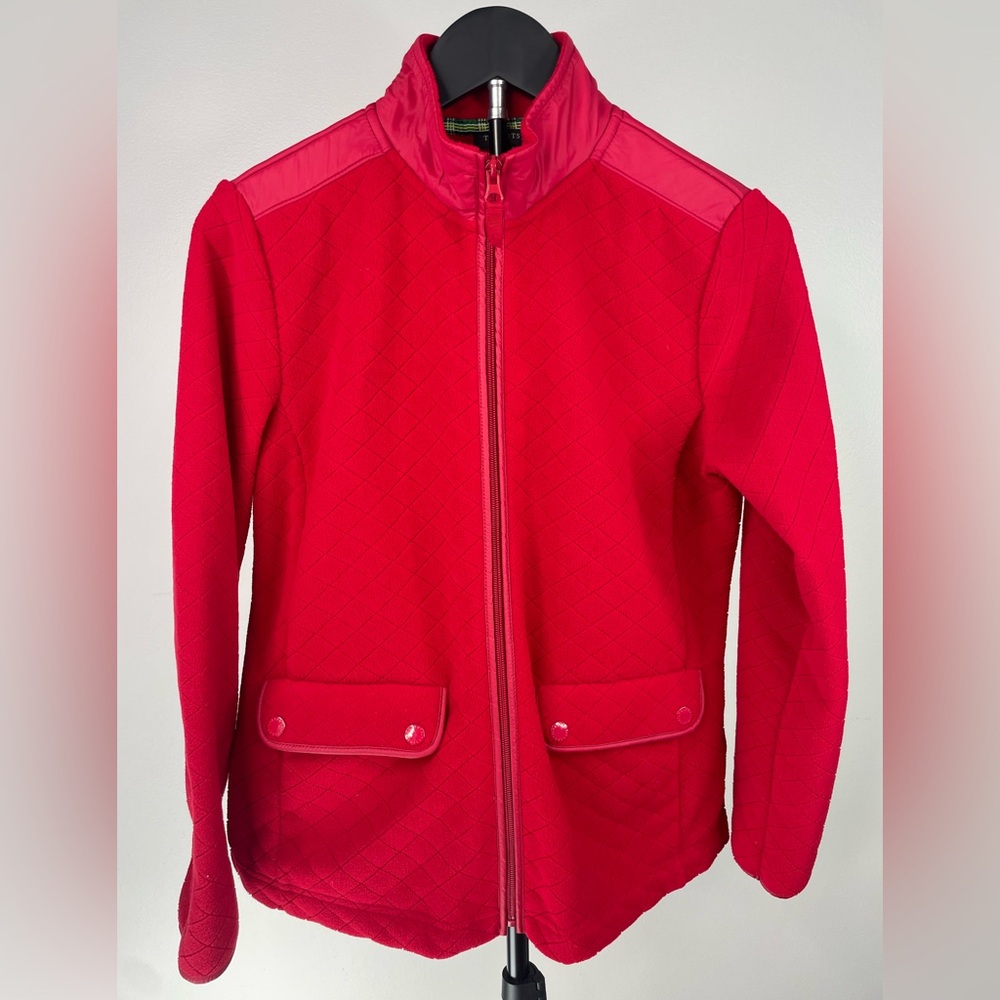 Talbots Red Quilted Zip-Up Jacket Petite Small‎